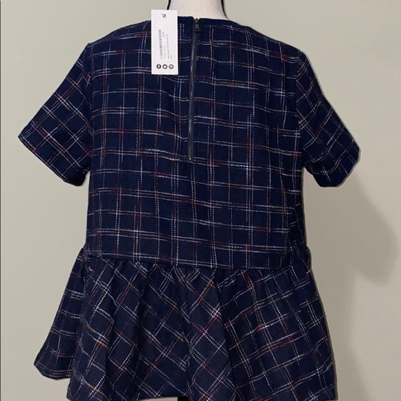 Daphnea Allsha brushed check peplum boxy top - Picture 7 of 8